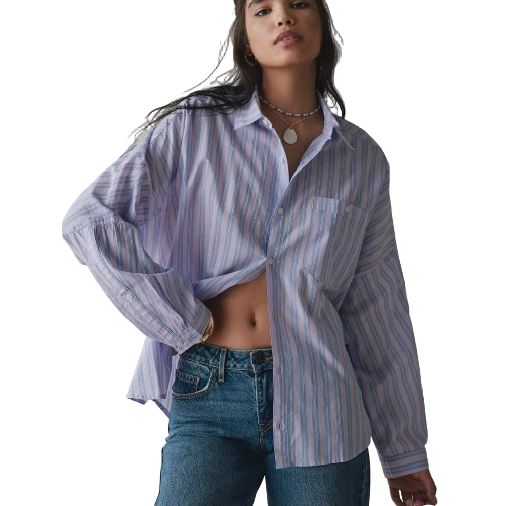 BDG Alex Breezy Cotton Oversized Button-Down Shirt, Size Large